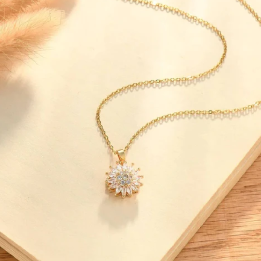 Miniatura 2 de Collar Girasol Dorado- Giratorio